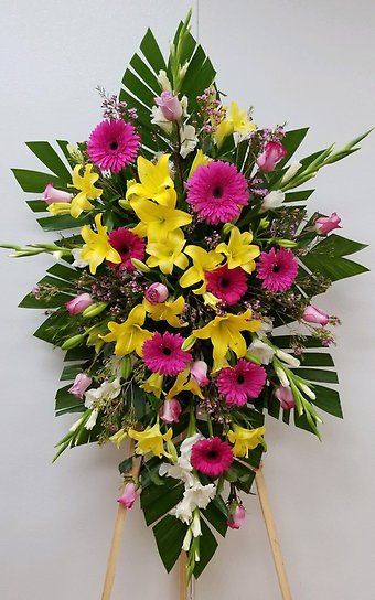 Pink and Yellow Sympathy Spray