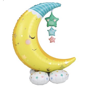 JUMBO MOON & STARS BALLOON DECOR (55\"TALL)