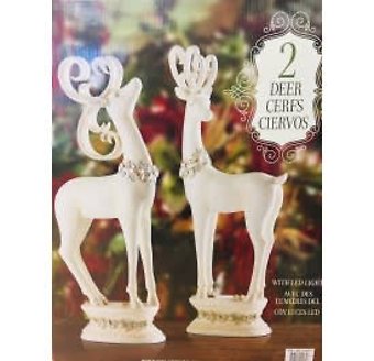 Elegant Pair of Deer with LED Lights