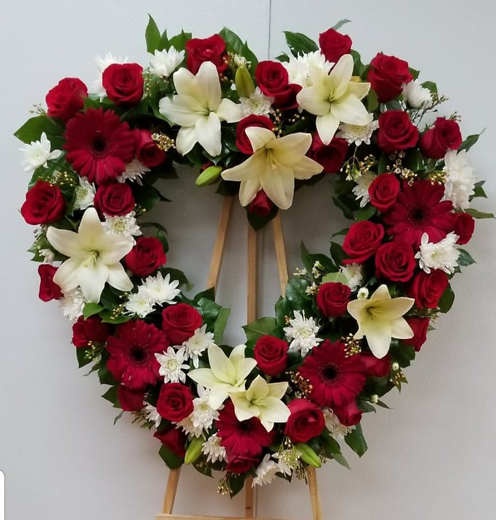 Rosy Remembrance Heart Wreath