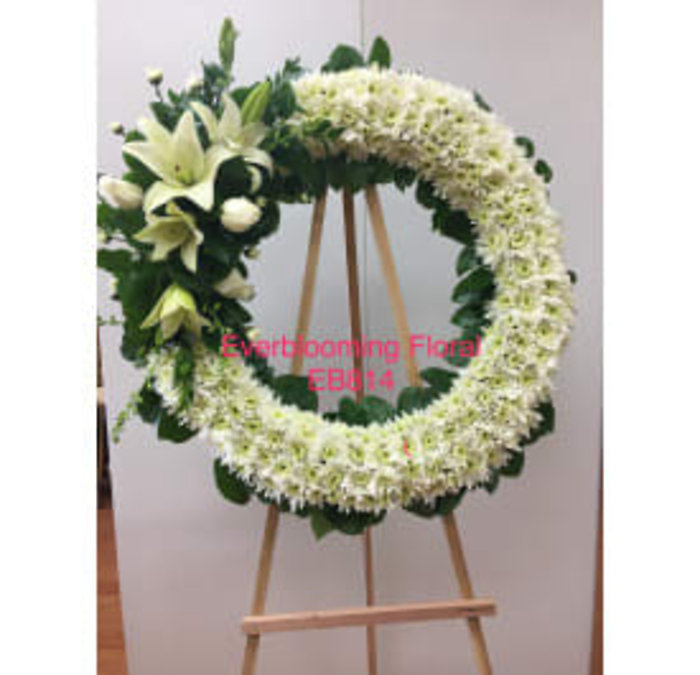 White Serenity Wreath by Everblooming Floral &amp; Gift