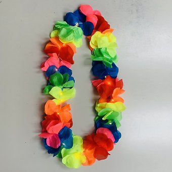 ARTIFICIAL FLOWER LEI WITH LIGHTS
