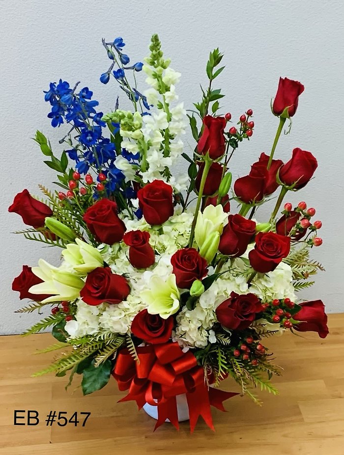 Red, White and Blue Floral Arrangement