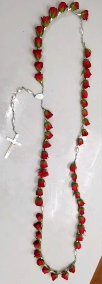 Large Rosary with Red Spray Roses